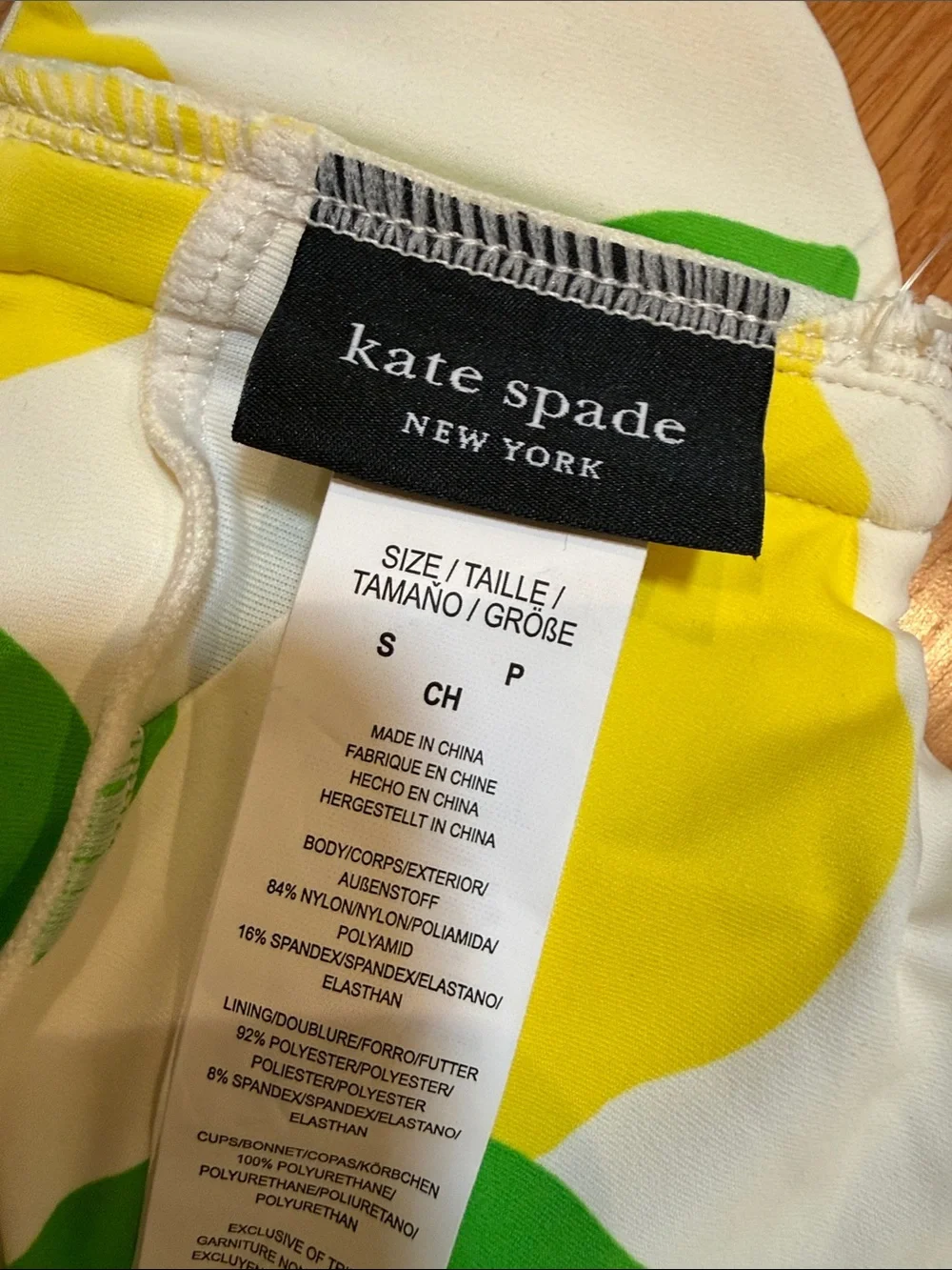 NWT Kate Spade Lemon Bikini Swimsuit